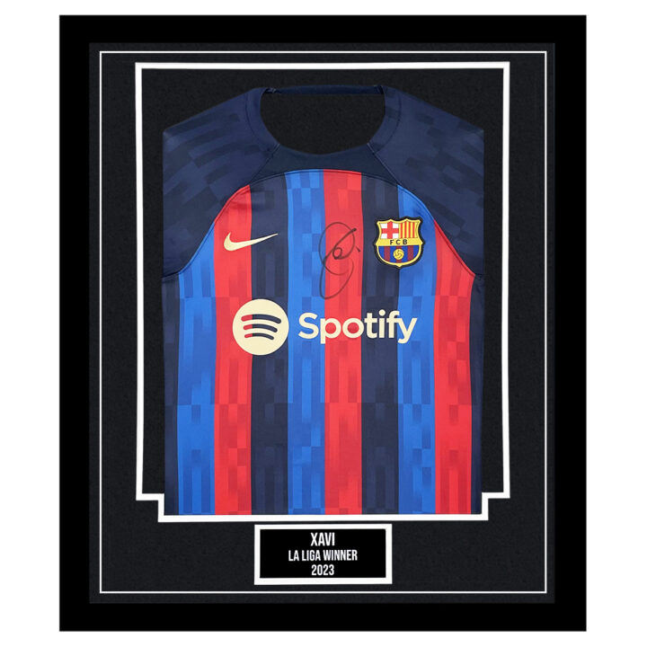 Signed Xavi Framed Shirt - La Liga Winner 2023 Autograph