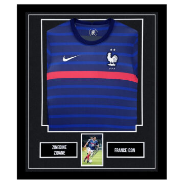 Signed Zinedine Zidane Framed Display Shirt – France Icon Autograph