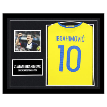 Signed Zlatan Ibrahimovic Framed Display Shirt - Sweden Football Icon