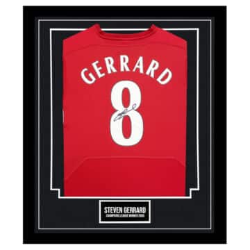 Steven Gerrard Signed Framed Shirt - Champions League Winner 2005