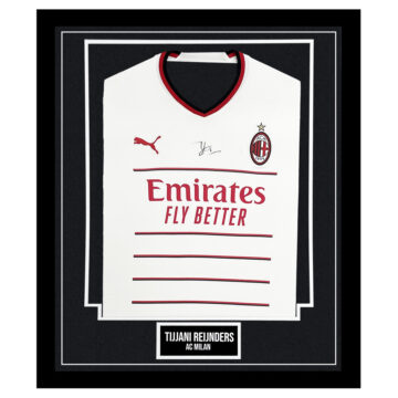 Tijjani Reijnders Signed Framed Shirt - AC Milan Autograph