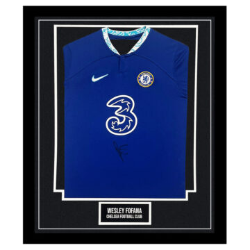 Wesley Fofana Signed Framed Shirt - Chelsea Football Club Icon