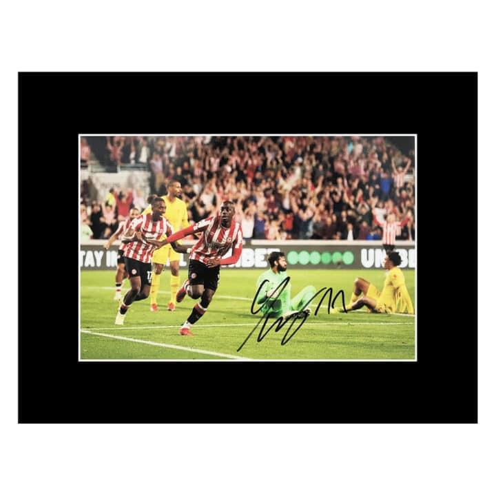 Yoane Wissa Signed Photo Display 16x12 - Brentford Autograph