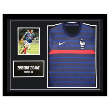 Zinedine Zidane Signed Framed Display Shirt – France 98 Icon Autograph