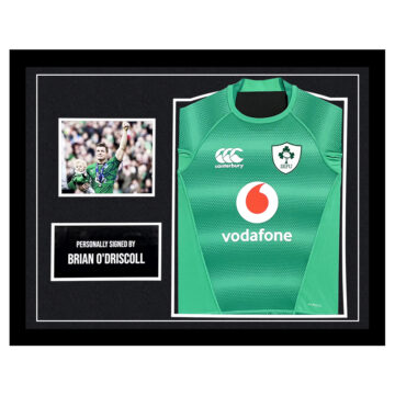 Brian O'Driscoll Signed Framed Display Shirt - Ireland Rugby Autograph