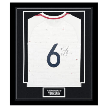 Framed Tom Curry Signed Shirt - England Rugby Icon