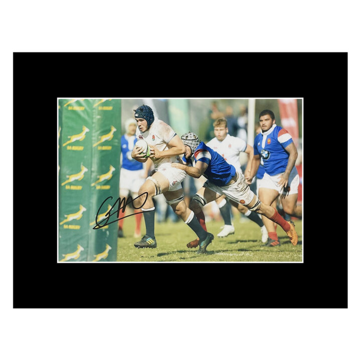 George Martin Signed Photo Display 16x12 - England Rugby Icon