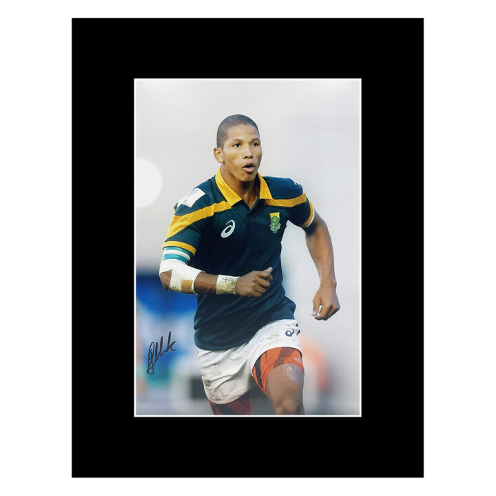 Signed Mannie Libbok Photo Display 16x12 - Springbok Icon