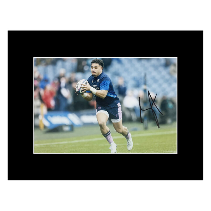 Signed Sione Tuipulotu Photo Display 16x12 - Scotland Rugby Icon