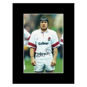 Signed Neil Back Photo Display 16x12 - England Rugby Icon