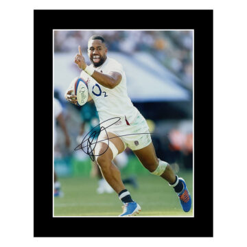 Signed Joe Cokanasiga Photo Display 12x10 - England Rugby Icon