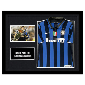 Javier Zanetti Signed Framed Display - Champions League Winner Shirt