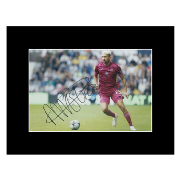 Nathan Wood Signed Photo Display - 16x12 Swansea City Icon