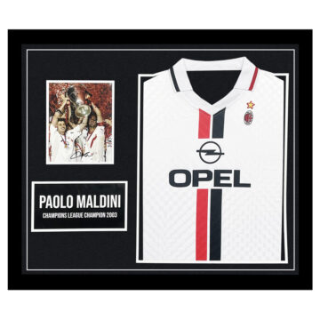 Paolo Maldini Signed Framed Display Shirt - UCL Champion 2003