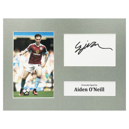 Signed Aiden O'Neill Photo Display - 12x8 Burnley Icon