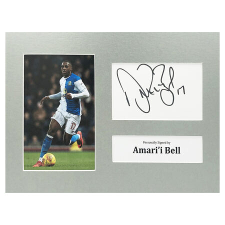 Signed Amari'i Bell Photo Display - 12x8 Blackburn Rovers Icon