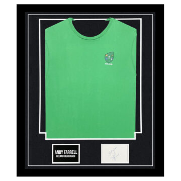 Signed Andy Farrell Framed Display Shirt - Ireland Rugby Head Coach