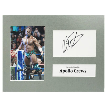 Signed Apollo Crews Photo Display - 12x8 Wrestling Icon