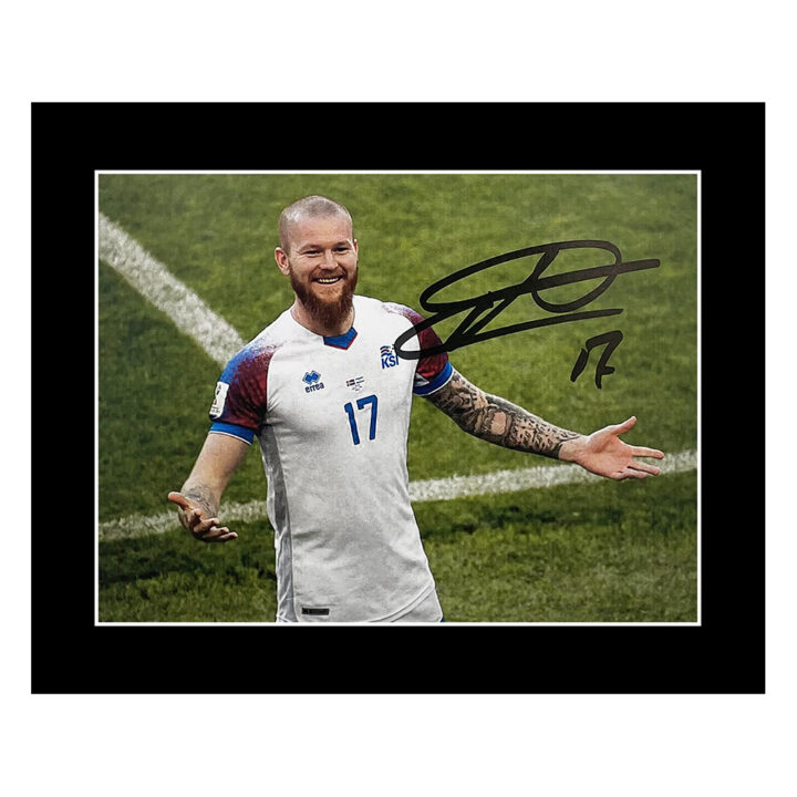 Signed Aron Gunnarsson Photo Display - 10x8 Iceland Icon Autograph