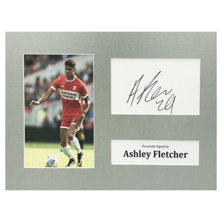 Signed Ashley Fletcher Photo Display - 12x8 Middlesbrough Icon