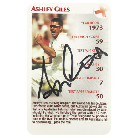 Signed Ashley Giles Trade Card - England Cricket Icon