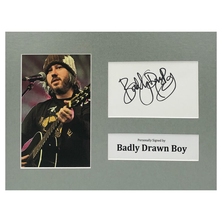 Signed Badly Drawn Boy Photo Display - 12x8 Music Icon