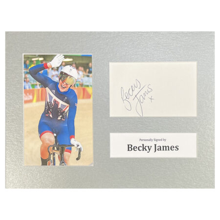 Signed Becky James Photo Display - 12x8 Olympic Icon