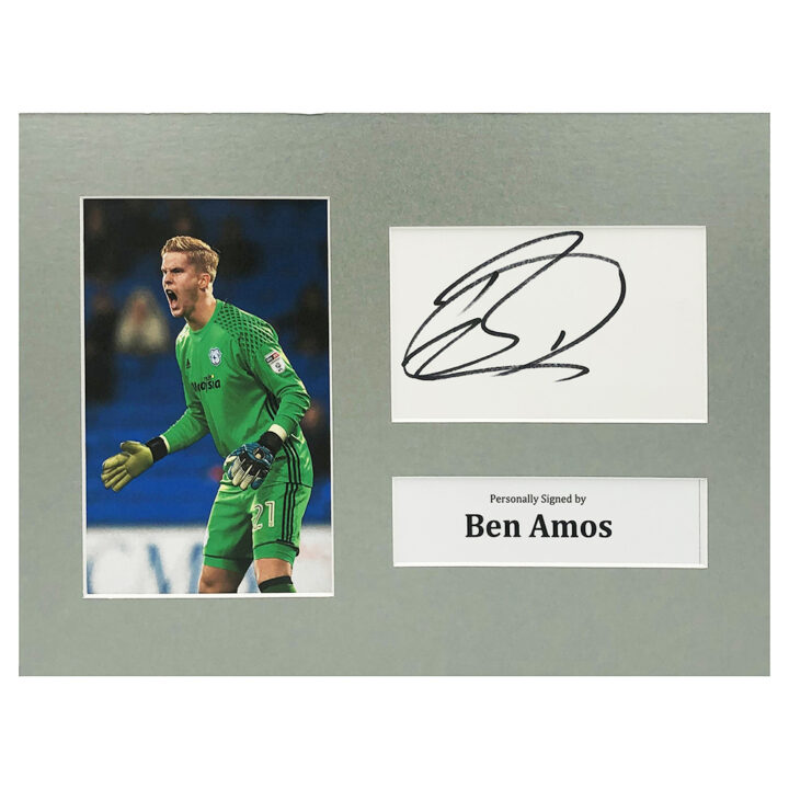 Signed Ben Amos Photo Display - 12x8 Cardiff City Icon