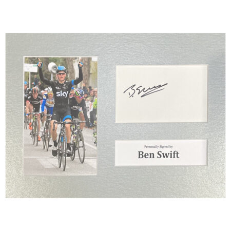 Signed Ben Swift Photo Display - 12x8 Cycling Icon