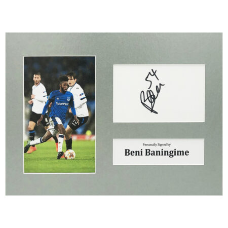 Signed Beni Baningime Photo Display - 12x8 Everton Icon