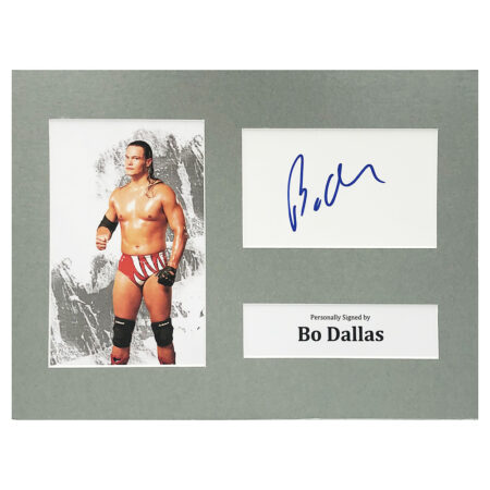 Signed Bo Dallas Photo Display - 12x8 Wrestling Icon