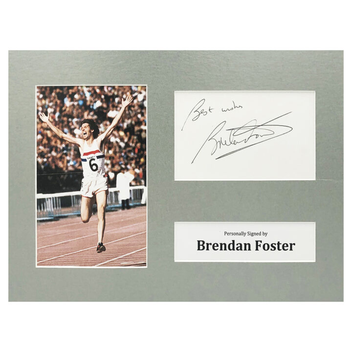 Signed Brendan Foster Photo Display - 12x8 Olympic Icon