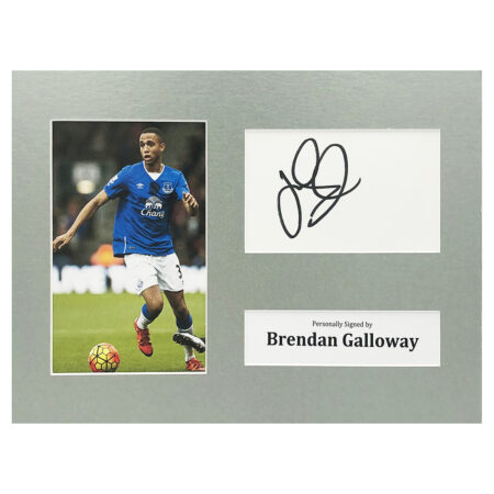 Signed Brendan Galloway Photo Display - 12x8 Everton Icon