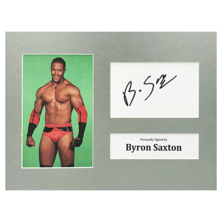 Signed Byron Saxton Photo Display - 12x8 Wrestling Icon