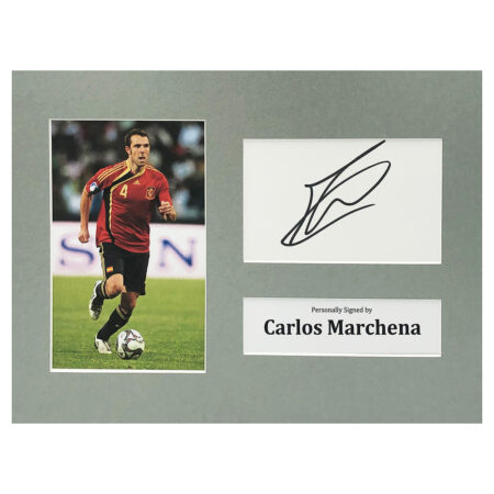 Signed Carlos Marchena Photo Display - 12x8 Spain Icon