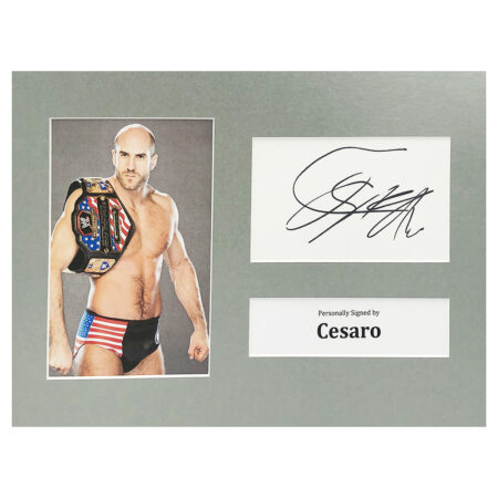 Signed Cesaro Photo Display - 12x8 Wrestling Icon