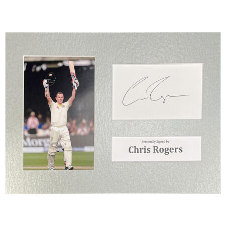 Signed Chris Rogers Photo Display - 12x8 Australia Cricket Icon