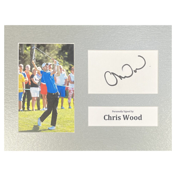 Signed Chris Wood Photo Display - 12x8 Golf Autograph