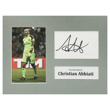 Signed Christian Abbiati Photo Display - 12x8 AC Milan Icon