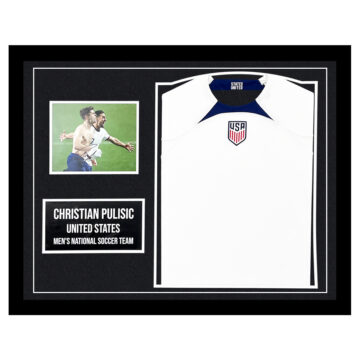 Signed Christian Pulisic Framed Display Shirt - USA Icon Autograph