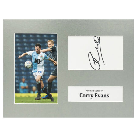 Signed Corry Evans Photo Display - 12x8 Blackburn Rovers Icon