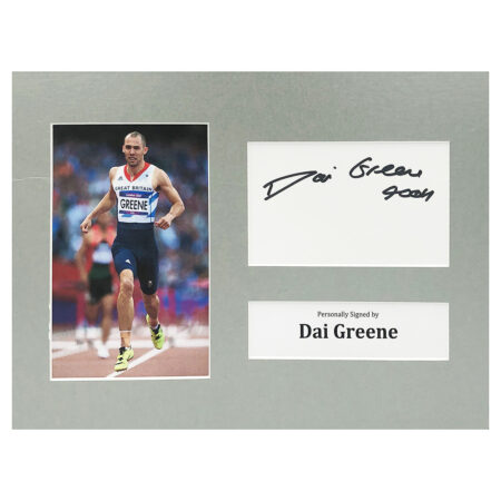 Signed Dai Greene Photo Display - 12x8 Olympic Icon