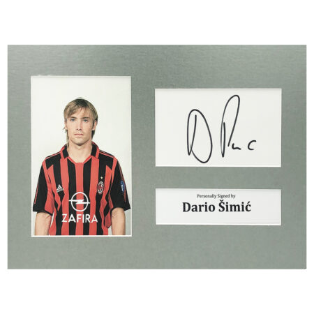 Signed Dario Simic Photo Display - 12x8 AC Milan Icon