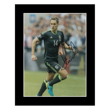 Signed Dave Edwards Photo Display - 12x10 Wales Icon Autograph