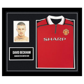 Signed David Beckham Framed Display Shirt - Manchester United Icon