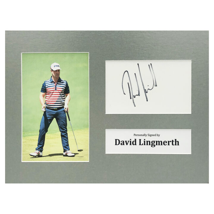 Signed David Lingermerth Photo Display - 12x8 Golf Icon