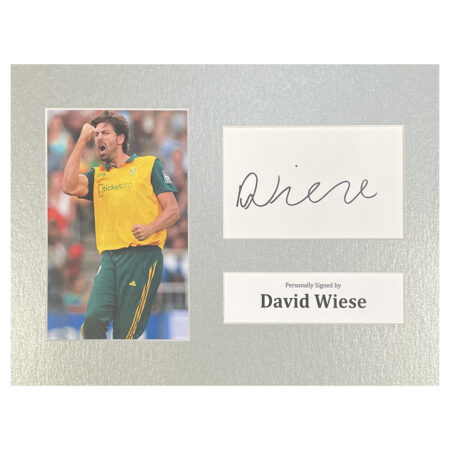 Signed David Wiese Photo Display - 12x8 South Africa Cricket Icon