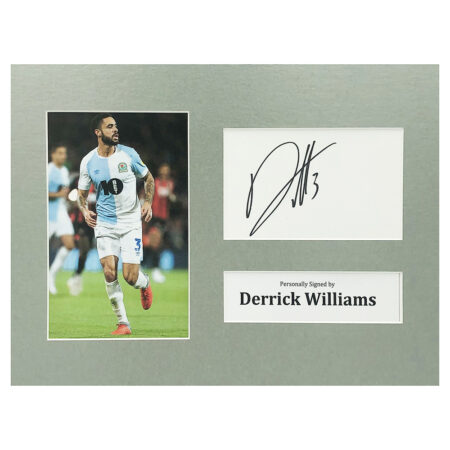 Signed Derrick Williams Photo Display - 12x8 Blackburn Rovers Icon