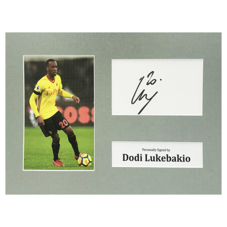 Signed Dodio Lukebakio Photo Display - 12x8 Watford Icon