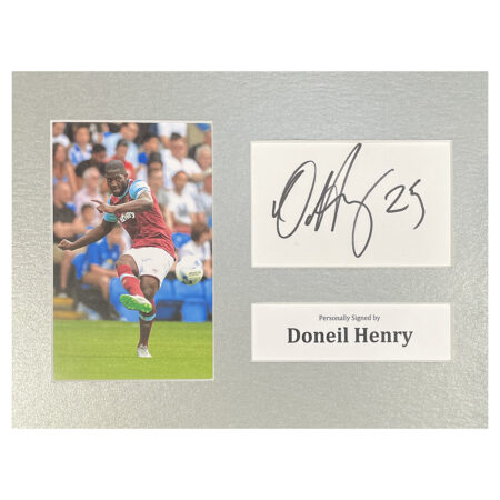 Signed Doneil Henry Photo Display - 12x8 West Ham United Icon